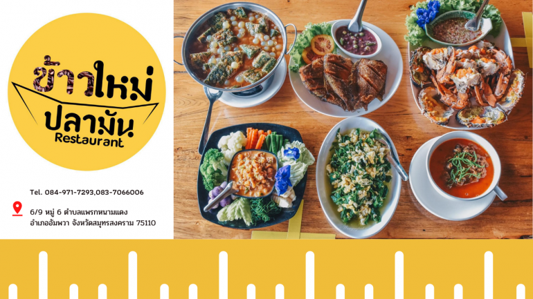 ต้นกำเนิดความอร่อย!! “ร้านข้าวใหม่ - ปลามัน Amphawa”