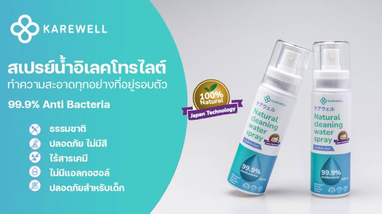 สเปรย์น้ำอิเลคโทรไลต์ (Natural cleaning water spray) 99.9% Anti Bacteria พร้อมทำความสะอาดทุกอย่างรอบตัว!