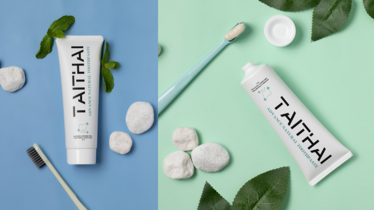 ยาสีฟันสมุนไพรไทไทย Taithai (ต้านอนุมูลอิสระ ผสมฟลูออไรด์ 1500ppm กลิ่นเปปเปอร์มินต์) เหมาะกับผู้ที่มีปัญหาเหงือกและฟันหมองคล้ำ ช่วยให้เหงือกสดใสและฟันขาวสะอาด